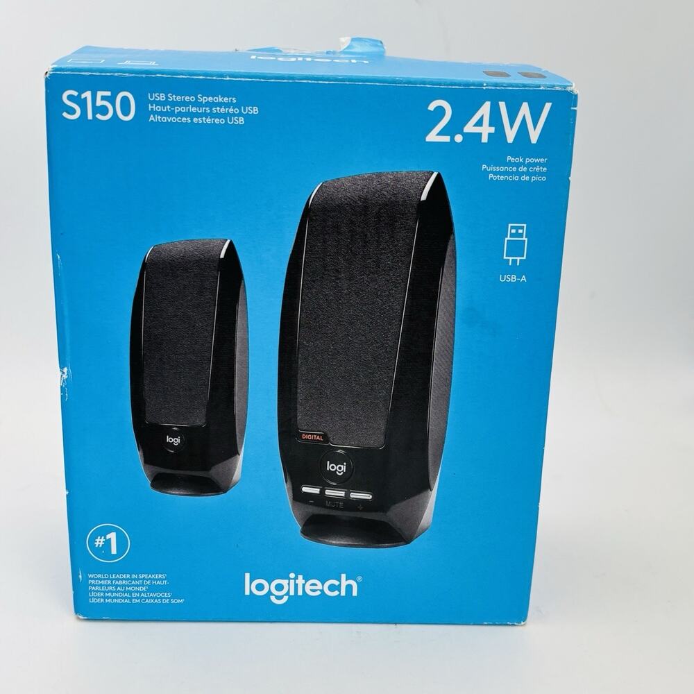 Logitech S-150 USB Stereo Speakers 2.4W Computer Speaker System-Black